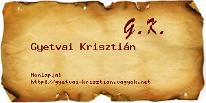 Gyetvai Krisztián névjegykártya